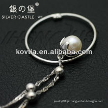 Unique design pérola jóias pingente 925 colar de corrente de prata sliver